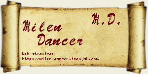 Milen Dancer vizit kartica